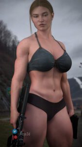 the-last-of-us-xxx-art-–-female,-big-breasts,-muscular,-larger-female,-thick-thighs,-handgun