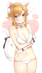 the-legend-of-zelda-hentai-xxx-–-breasts,-ponytail,-midriff,-link,-navel,-white-bikini