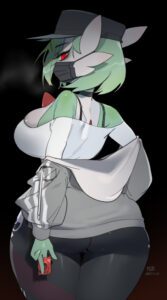 pokemon-hentai-–-steamy-breath,-mask,-black-background,-back-view,-hi-res