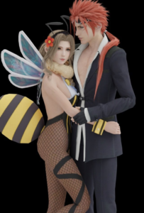 final-fantasy-sex-art-–-female,-costume,-hugging,-fishnets,-final-fantasy-vii-remake,-bee-costume
