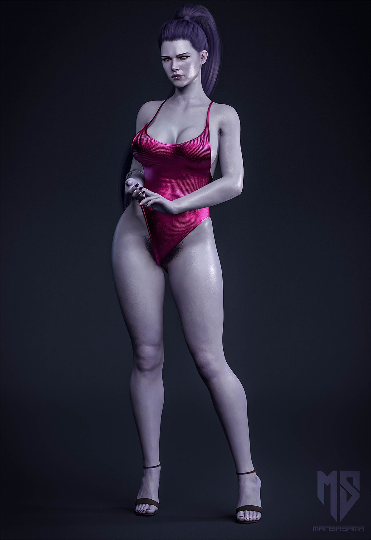 overwatch-free-sex-art-–-hairy-pussy,-female,-blizzard-entertainment,-large-breasts,-ponytail