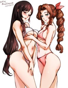 final-fantasy-game-hentai-–-female-only,-pink-bikini,-smile,-bikini,-yuri