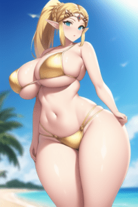 the-legend-of-zelda-free-sex-art-–-blonde-hair,-wide-hips,-princess-zelda,-curvy-figure,-blue-eyes,-huge-breasts,-gold-bikini