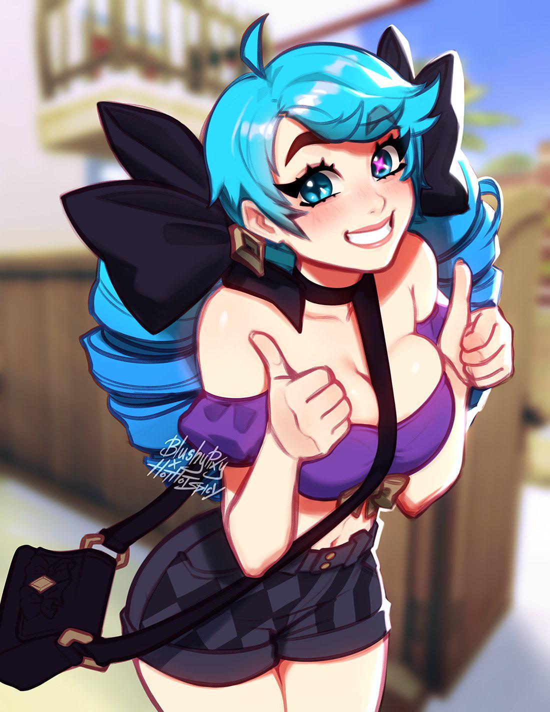 gwen-hentai-–-handbag,-cute,-riot-games,-daylight,-smiling-at-viewer