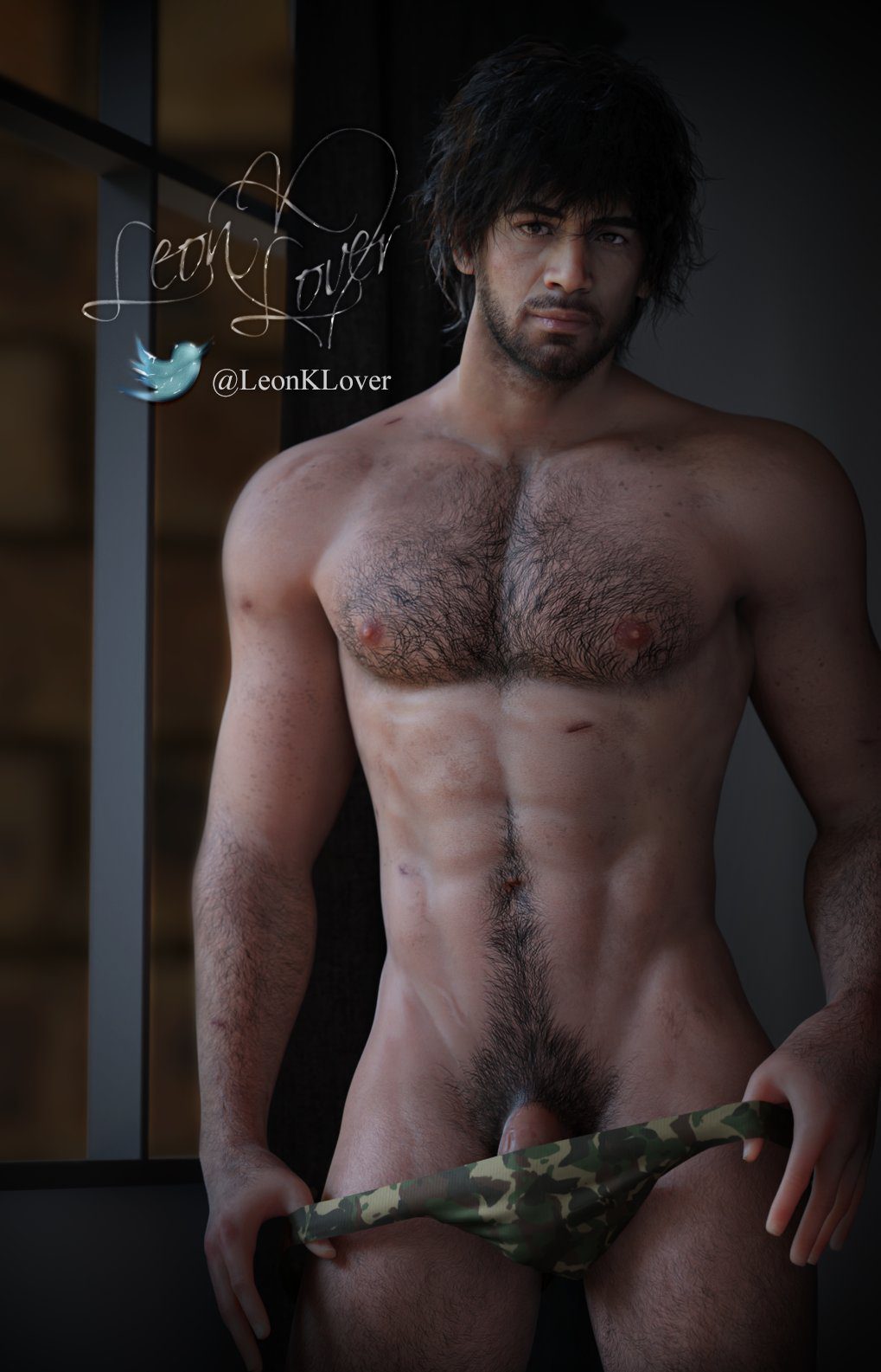 resident-evil-hentai-art-–-hairy,-male-only,-underwear-pull,-muscular,-muscles,-leonklover