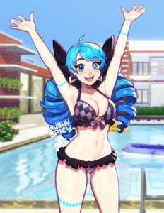 gwen-hentai-–-outdoor,-pool-party,-eyes,-implied-male,-detailed-background,-blushypixy