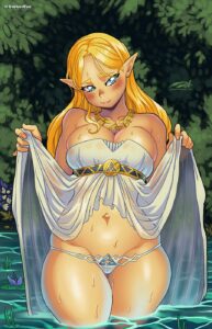 the-legend-of-zelda-rule-–-blue-eyes,-looking-at-viewer,-wet-clothes,-nintendo,-thong