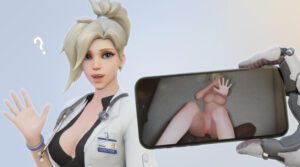 overwatch-rule-porn-–-cleavage,-exposed-nipples,-nude,-mercy,-phone,-blonde-hair,-penetration