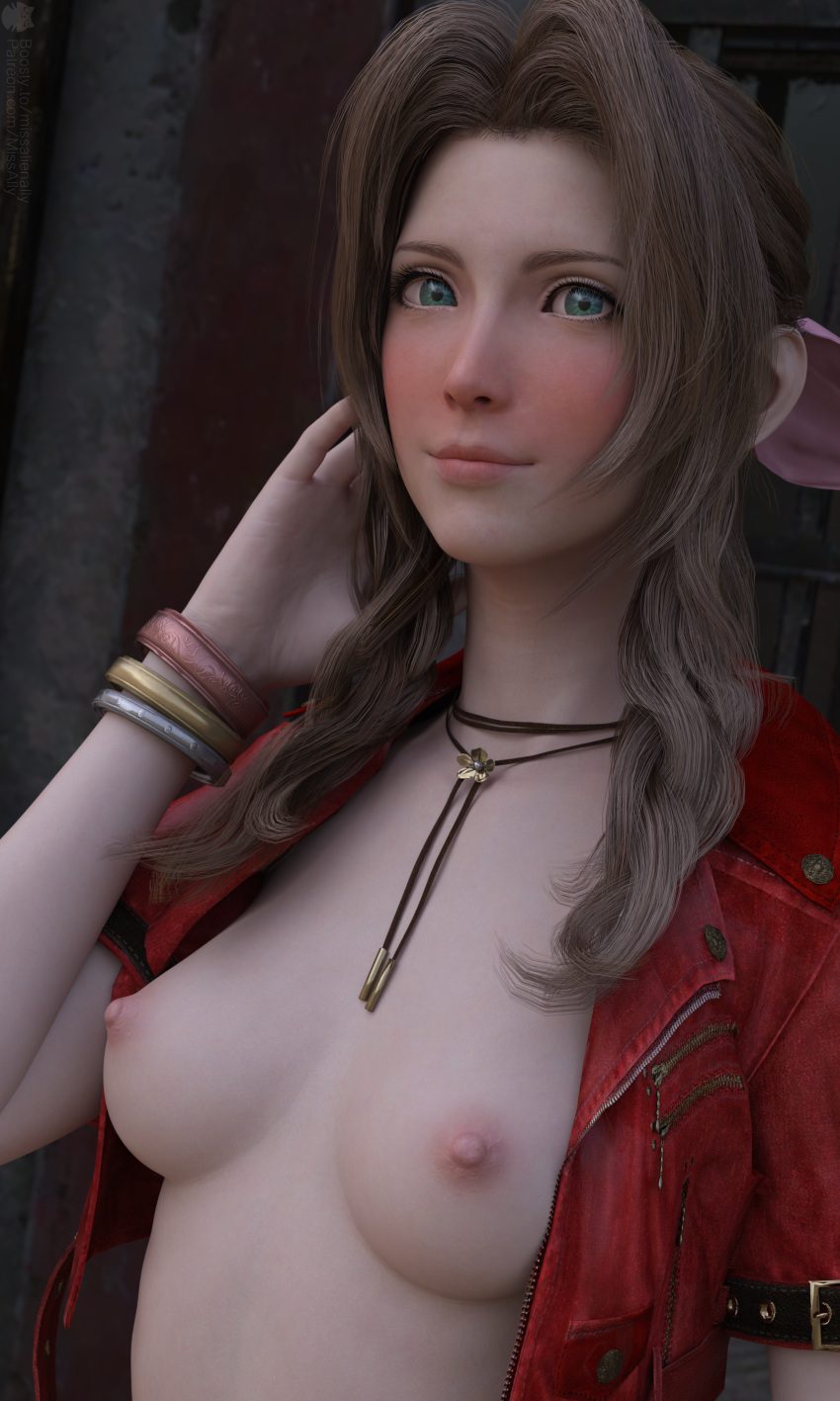 final-fantasy-hentai-–-green-eyes,-long-hair,-no-bra,-brown-hair,-solo