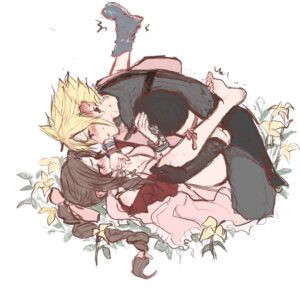 final-fantasy-hentai-–-cloud-strife,-blonde-hair,-male/female,-,-legs-up