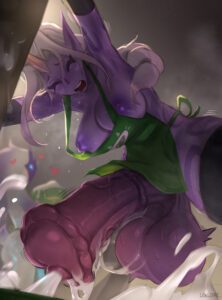 league-of-legends-hot-hentai-–-low-angle-view,-white-hair,-ponytail,-lewdzure,-arms-up