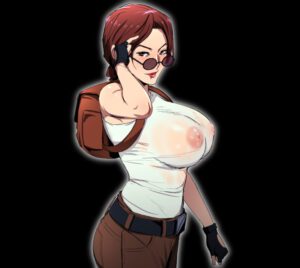 tomb-raider-porn-hentai-–-erect-nipples-under-clothes,-gureko-rouman,-voluptuous,-nipples,-smile,-hourglass-figure