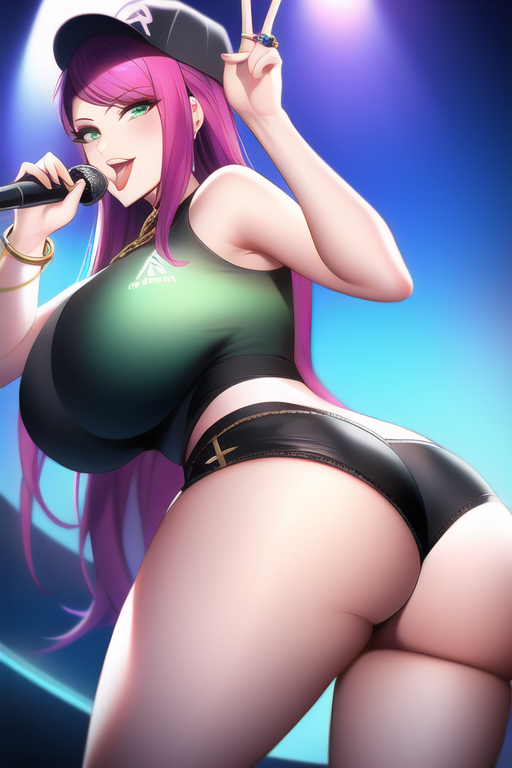 league-of-legends-porn-–-tank-top,-purple-hair,-cap,-short-shorts,-shiny-hair