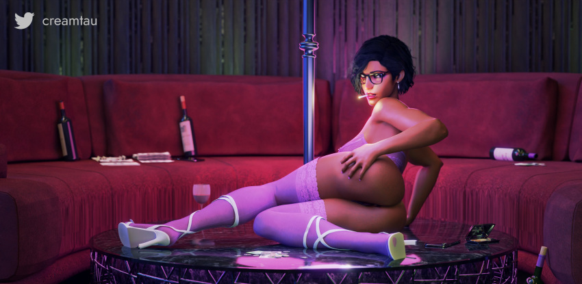 overwatch-sex-art-–-female-only,-female,-stripper-pole,-cigarette,-pharah,-creamtau,-pinup.