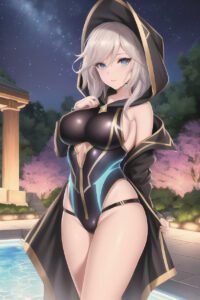 ashe-game-hentai-–-riot-games,-water,-black-coat,-coat,-sky,-grey-hair