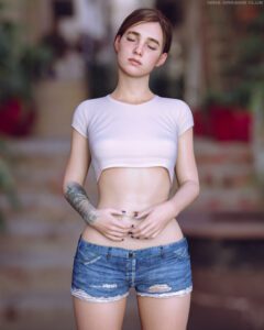 ellie-free-sex-art-–-brown-hair,-solo-female,-bare-thighs,-naughty-dog