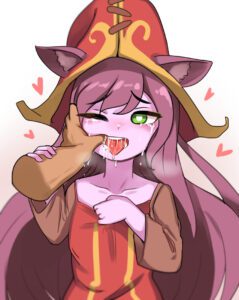 league-of-legends-porn-–-tongue,-witch-hat,-tongue-out,-finger-in-mouth,-cheonnop-(artist),-dripping,-one-eye-closed