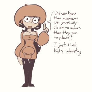 minusentai-xxx-–-talking-to-viewer,-informative,-mushroom-hat,-gijinka,-simple-background,-english-text,-big-breasts