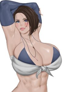 resident-evil-hentai-–-busty,-short-hair,-arms-above-head,-armwear