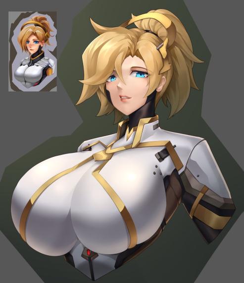 Overwatch Hentai Porn - Huge Breasts, Blue Eyes, Blender, Clothed -  Valorant Porn Gallery