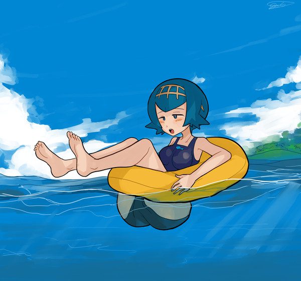 lana-rule-–-float-ring,-ass,-one-piece-swimsuit,-in-water,-ass,-blue-hair