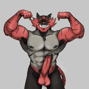 pokemon-free-sex-art-–-flexing,-male,-anthro,-feline,-pokemon-(species),-erection,-tiger