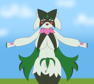 pokemon-hentai-art-–-outside,-green-fur,-wide-hips,-areola,-nude