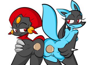 pokemon-sex-art-–-transparent-background,-blush,-fan-character,-hand-on-butt,-lucario,-spikes-(anatomy)