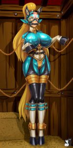 the-legend-of-zelda-porn-hentai-–-no-escape,-blonde-hair,-bit-gag,-latex,-rosvo