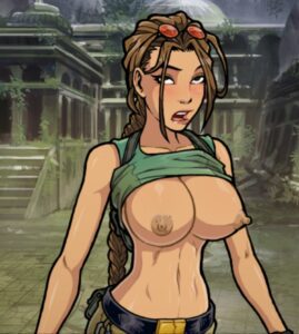 tomb-raider-sex-art-–-stimulation,-tongue,-topless,-standing,-lara-croft-(classic)