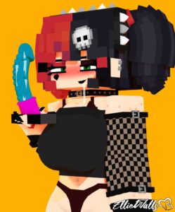 minecraft-rule-xxx-–-raised-hand,-two-tone-hair,-dildo,-fishnets,-solo
