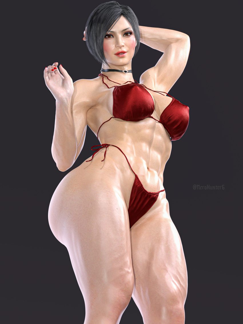 resident-evil-hentai-xxx-–-swimsuit,-muscular-female,-asian,-toned,-female-only,-highres