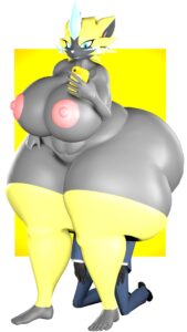 pokemon-hot-hentai-–-yukinikkifurry,-zeraora,-bubble-butt,-thick-thighs,-big-breasts,-pokémon-(species)