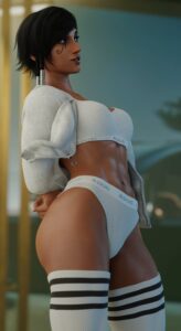 overwatch-game-hentai-–-dark-skinned-female,-lingerie,-muscular,-pharah,-clothing,-tanuking3d
