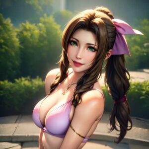 final-fantasy-hot-hentai-–-green-eyes,-smile,-looking-at-viewer,-aerith-gainsborough