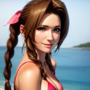 final-fantasy-rule-–-looking-at-viewer,-beach,-green-eyes,-brown-hair