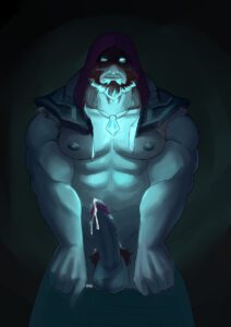 league-of-legends-sex-art-–-nipples,-thick-thighs,-stomach,-looking-at-viewer,-solo