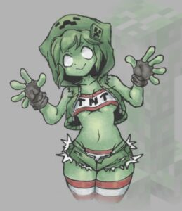 creeper-rule-xxx-–-creeper-girl,-green-skin,-barely-clothed,-panties,-green-body