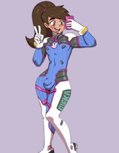 overwatch-rule-xxx-–-hair,-peace-sign,-thighs,-d.va-(cosplay),-brown-eyes,-boy,-ponytail