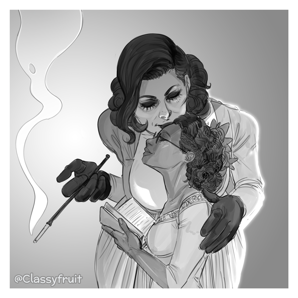 resident-evil-sex-art-–-size-difference,-classyfruit,-glasses,-yuri,-cigarette-holder,-original-character,-resident-evil-illage.