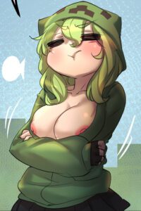 minecraft-hentai-porn-–-ls,-creeper,-green-hair,-skirt,-female-focus,-merryweather