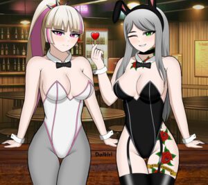 chigusa-game-porn,-lennoxrose-game-porn-–-two-tone-hair,-bunny-girl,-bunnysuit,-ass-visible-through-thighs,-thighhighs,-heart,-green-eyes