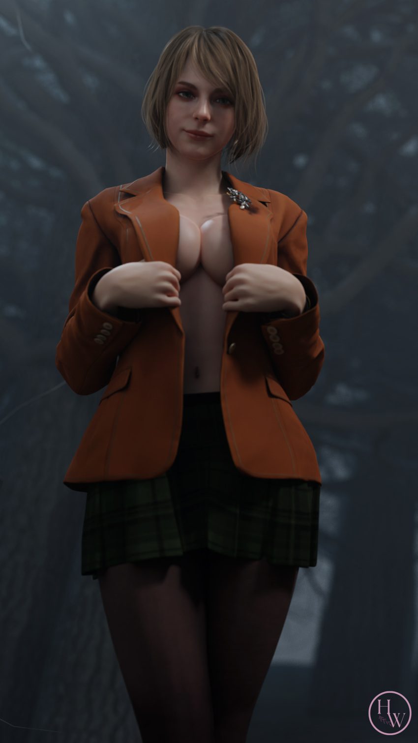 resident-evil-hot-hentai-–-resident-evil-make,-breasts,-ashley-graham-(ella-freya),-forest,-skirt