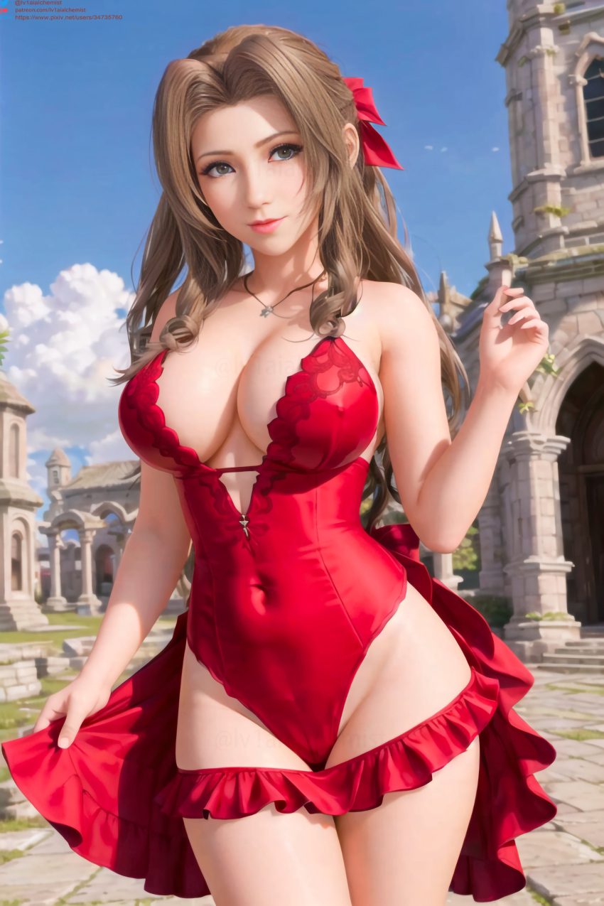 final-fantasy-game-porn-–-cameltoe,-red-dress,-green-eyes,-brown-hair