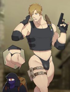 resident-evil-game-porn-–-thong,-ass,-biceps,-male-only,-muscular-male,-butt