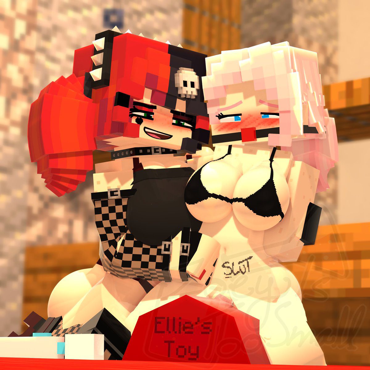 minecraft-sex-art-–-ellie-walls,-femsub,-bra,-pink-hair,-smiling