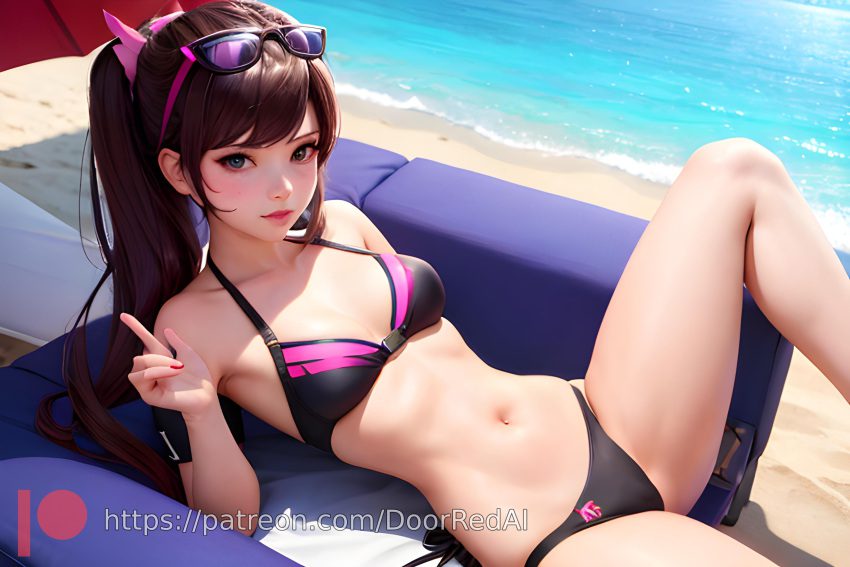 overwatch-rule-porn-–-seaside,-eyewear-on-head,-sunglasses-on-head,-sunglasses,-sea,-d.va