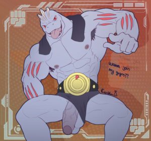 pokemon-hot-hentai-–-armpit-hair,-penis-out,-solo-male,-muscular,-bara,-spread-legs,-blue-hair