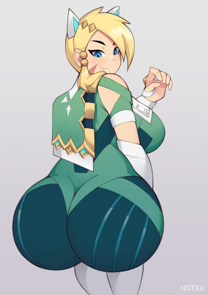 erisa-hentai-–-fangs,-looking-back-at-viewer,-smiling,-notkadraw