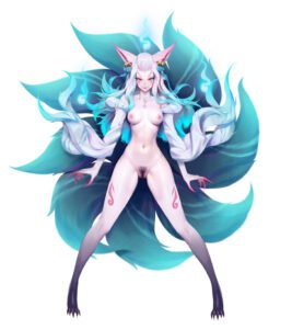 league-of-legends-sex-art-–-choker,-eyelashes,-cleavage,-multiple-tails,-lipstick